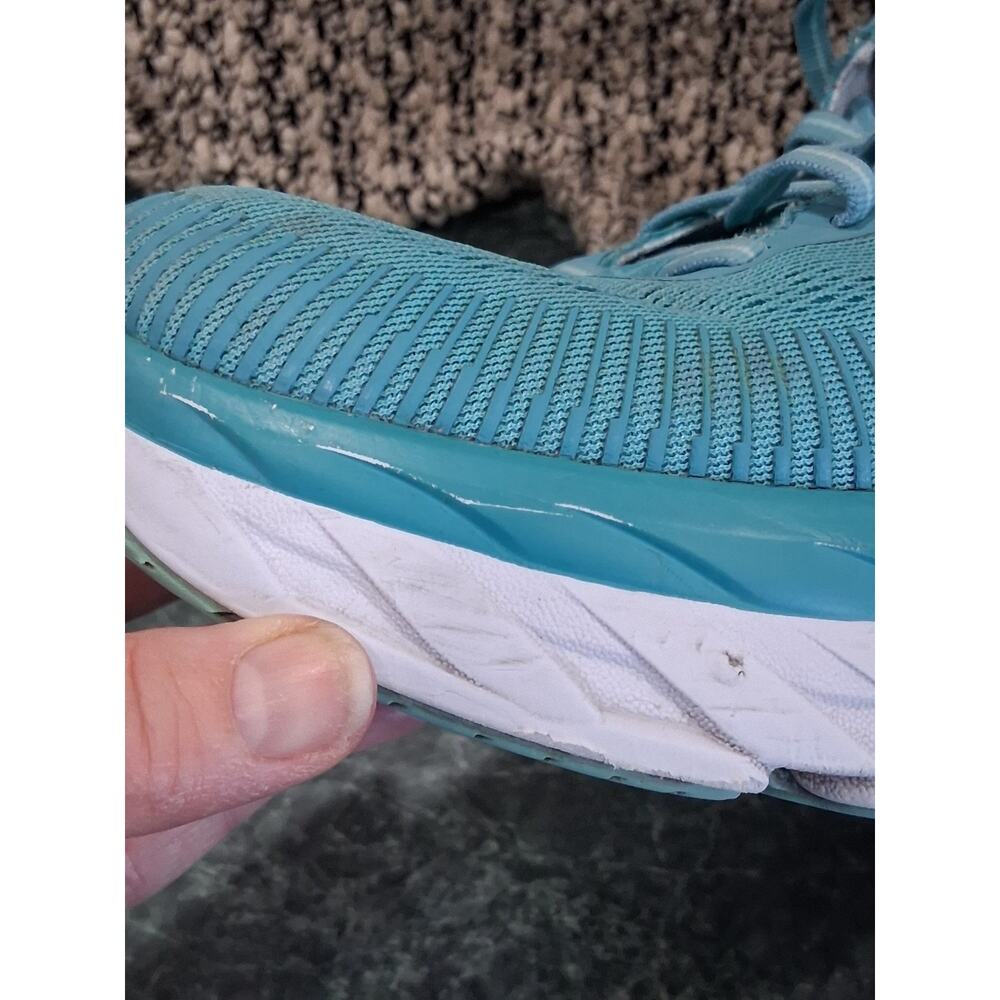 Hoka One One Women's Bondi 7 Running Sneakers Size 10 Teal Black Walking Shoes - Picture 13 of 16